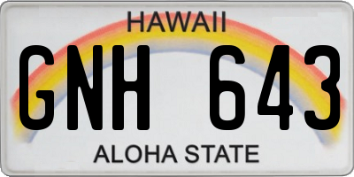 HI license plate GNH643