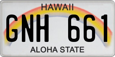 HI license plate GNH661