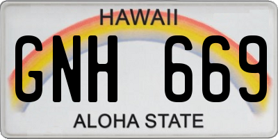 HI license plate GNH669