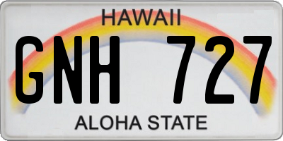 HI license plate GNH727