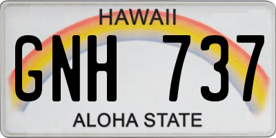 HI license plate GNH737