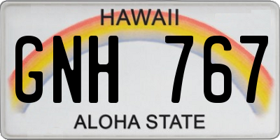 HI license plate GNH767