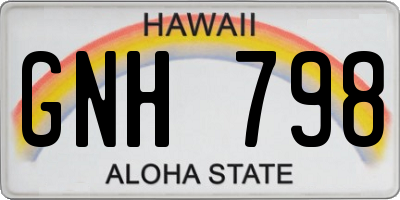 HI license plate GNH798