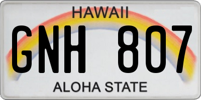 HI license plate GNH807
