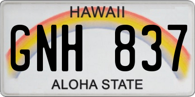 HI license plate GNH837