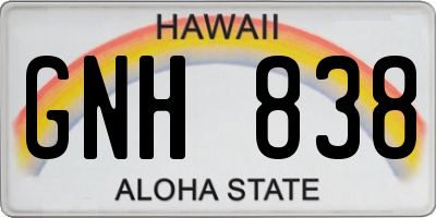 HI license plate GNH838
