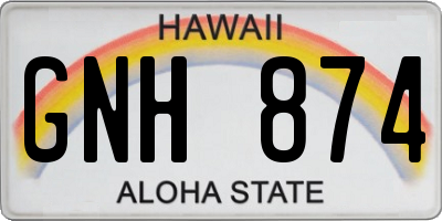 HI license plate GNH874