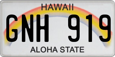HI license plate GNH919