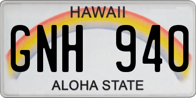HI license plate GNH940