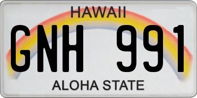 HI license plate GNH991