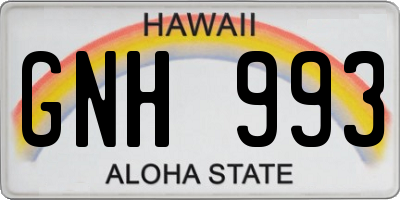 HI license plate GNH993