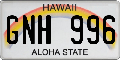 HI license plate GNH996