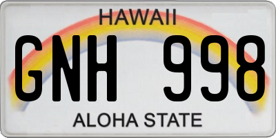 HI license plate GNH998