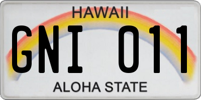 HI license plate GNI011