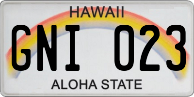 HI license plate GNI023