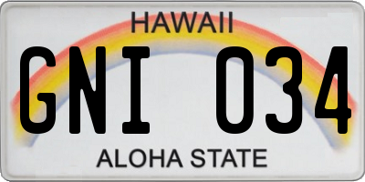 HI license plate GNI034