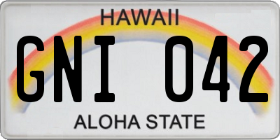 HI license plate GNI042