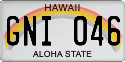 HI license plate GNI046
