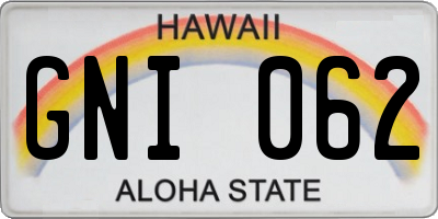 HI license plate GNI062