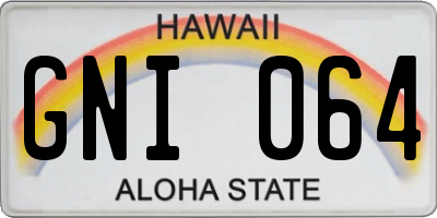 HI license plate GNI064