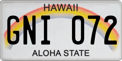 HI license plate GNI072