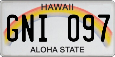 HI license plate GNI097