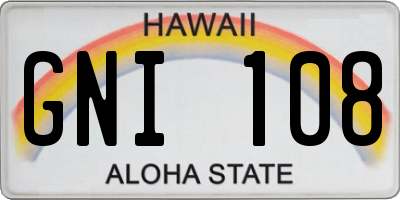 HI license plate GNI108