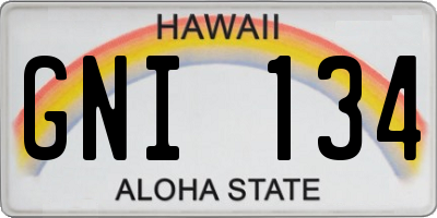 HI license plate GNI134