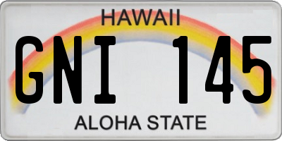 HI license plate GNI145