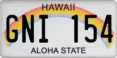 HI license plate GNI154