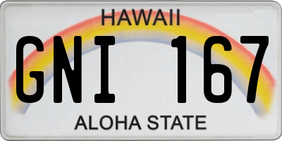 HI license plate GNI167