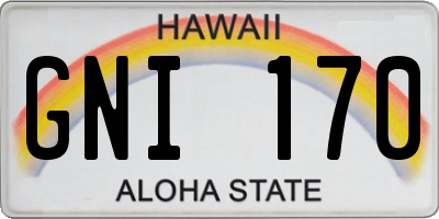 HI license plate GNI170