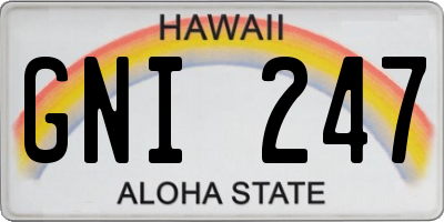 HI license plate GNI247
