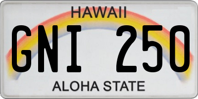 HI license plate GNI250