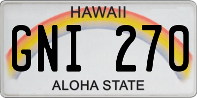 HI license plate GNI270