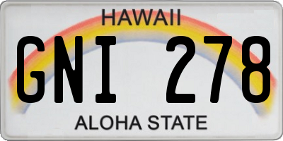 HI license plate GNI278