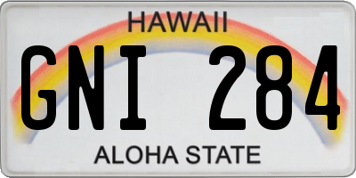 HI license plate GNI284