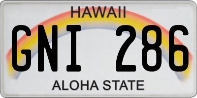 HI license plate GNI286