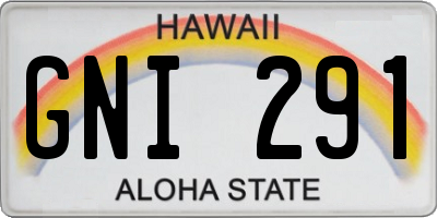 HI license plate GNI291