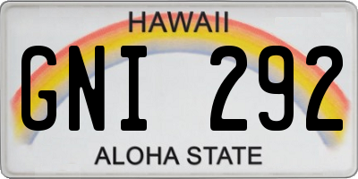 HI license plate GNI292