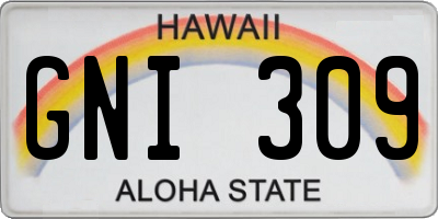 HI license plate GNI309