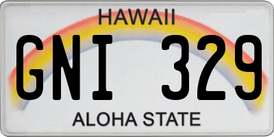 HI license plate GNI329