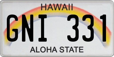 HI license plate GNI331