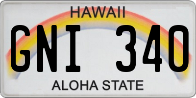 HI license plate GNI340