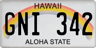 HI license plate GNI342