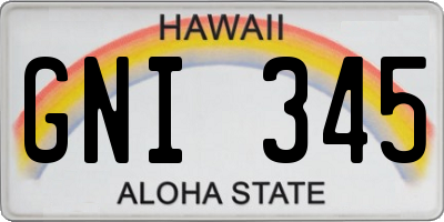 HI license plate GNI345