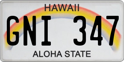 HI license plate GNI347