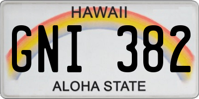 HI license plate GNI382