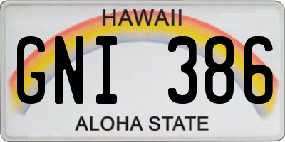 HI license plate GNI386