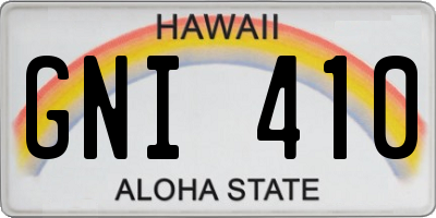 HI license plate GNI410